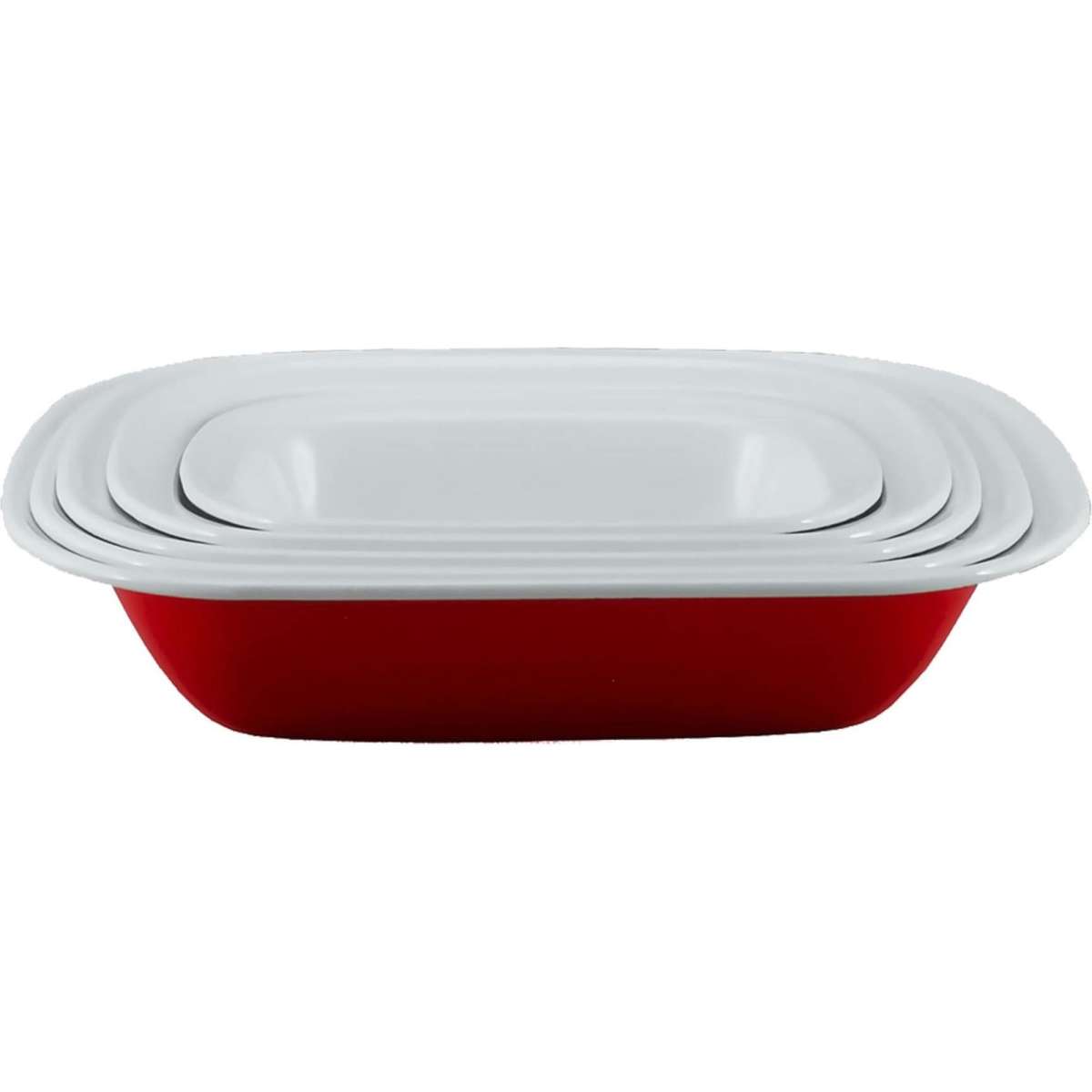 Falcon Enamelware Oblong Pie Dish Set 5pc Red Woolworths