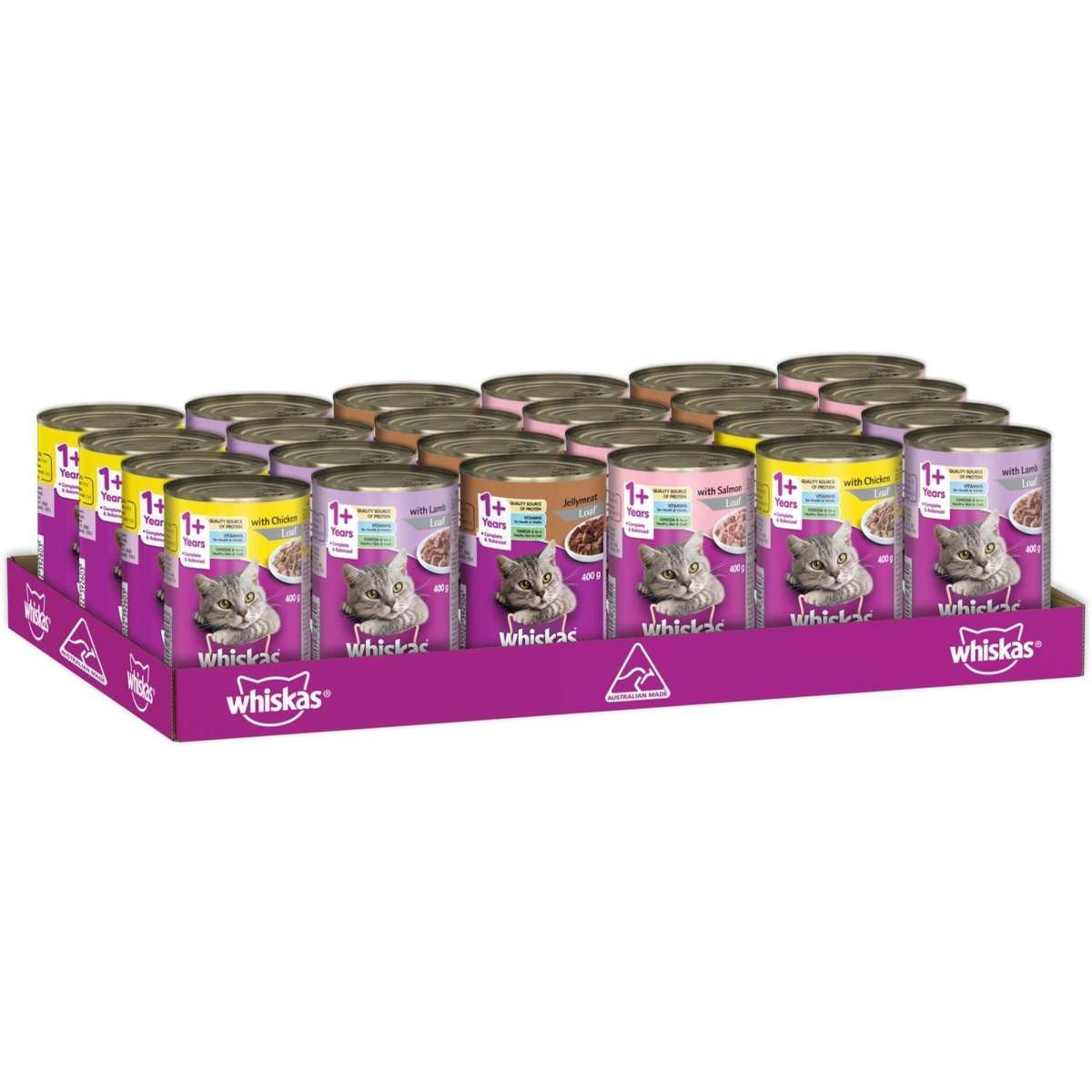 Whiskas Adult Wet Can Cat Food Mixed 24 x 400g Woolworths