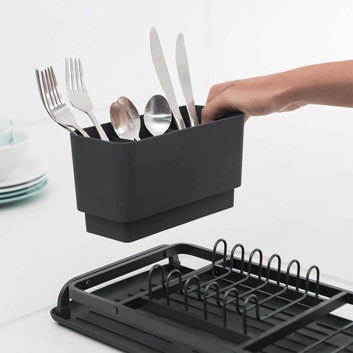 Brabantia Compact Dish Drying Rack Dark Grey Woolworths