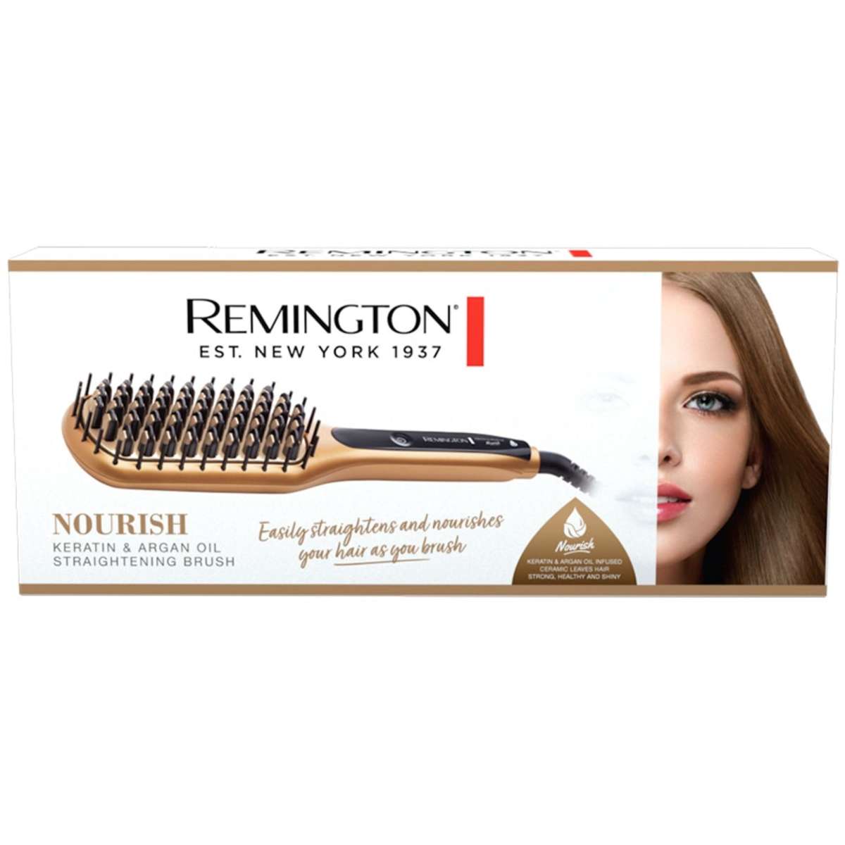 Remington Keratin & Argan Oil Nourish Hair Straightening Brush Woolworths