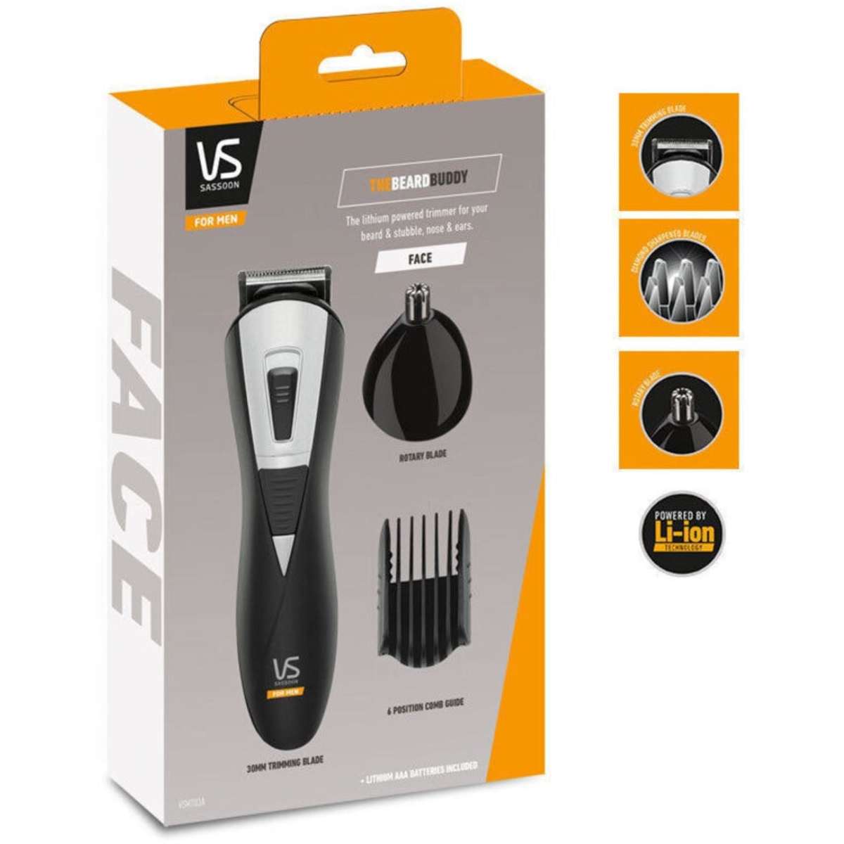 VS Sassoon Cordless Hair Facial Hair Trimmer Woolworths