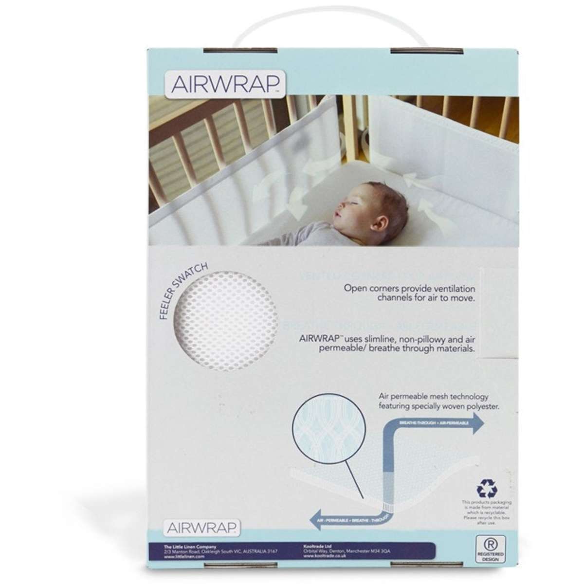 Airwrap Mesh Cot Liner Bumper 4 Sides White Woolworths