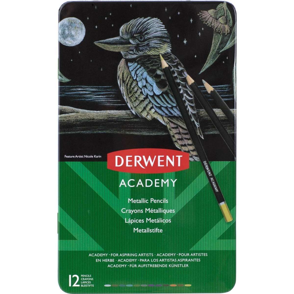 Derwent Academy Metallic Colour Pencils 12 Pack Woolworths