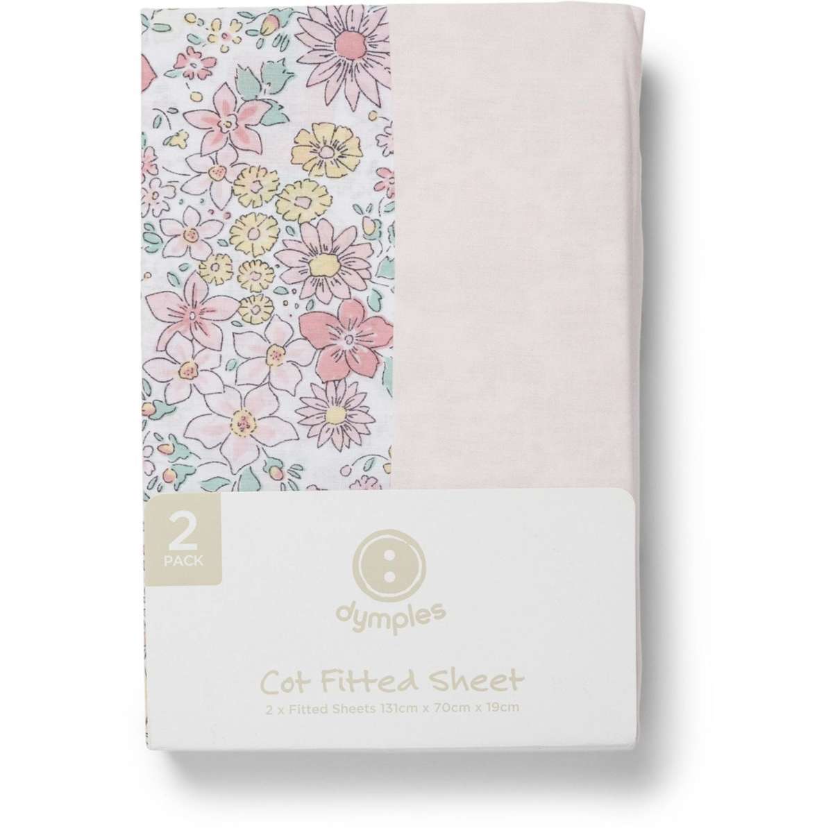 Dymples Fitted Cot Sheet 2 Pack Meadow Woolworths