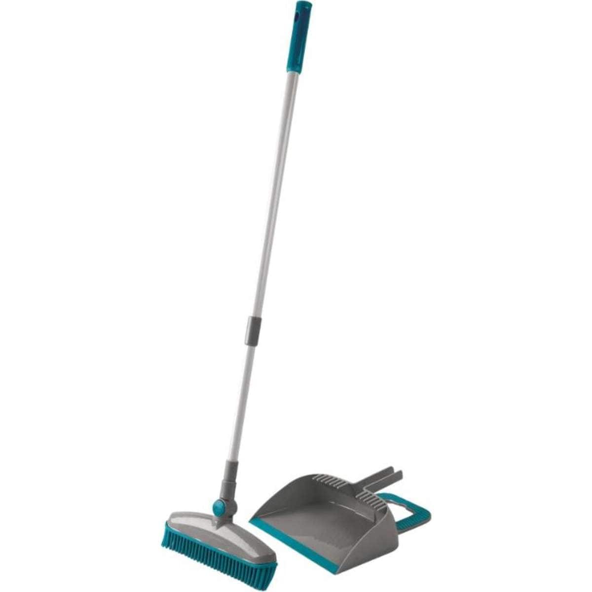 Beldray Pet Plus+ Rubber Dustpan with Broom Set, 180° Swivel Head