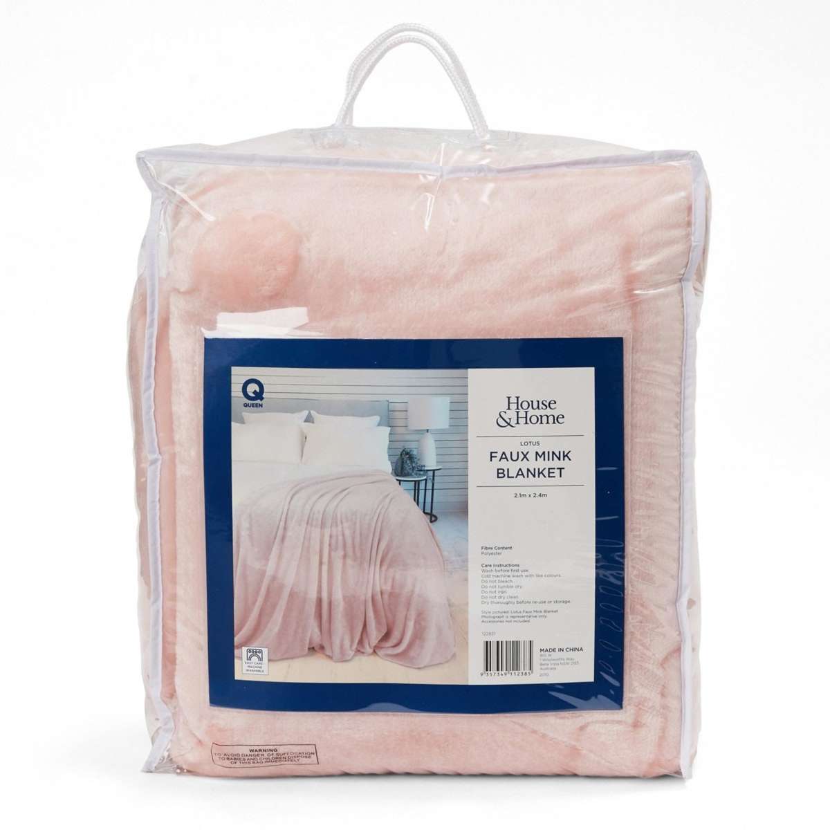 House & Home Queen Faux Mink Blanket Lotus Woolworths