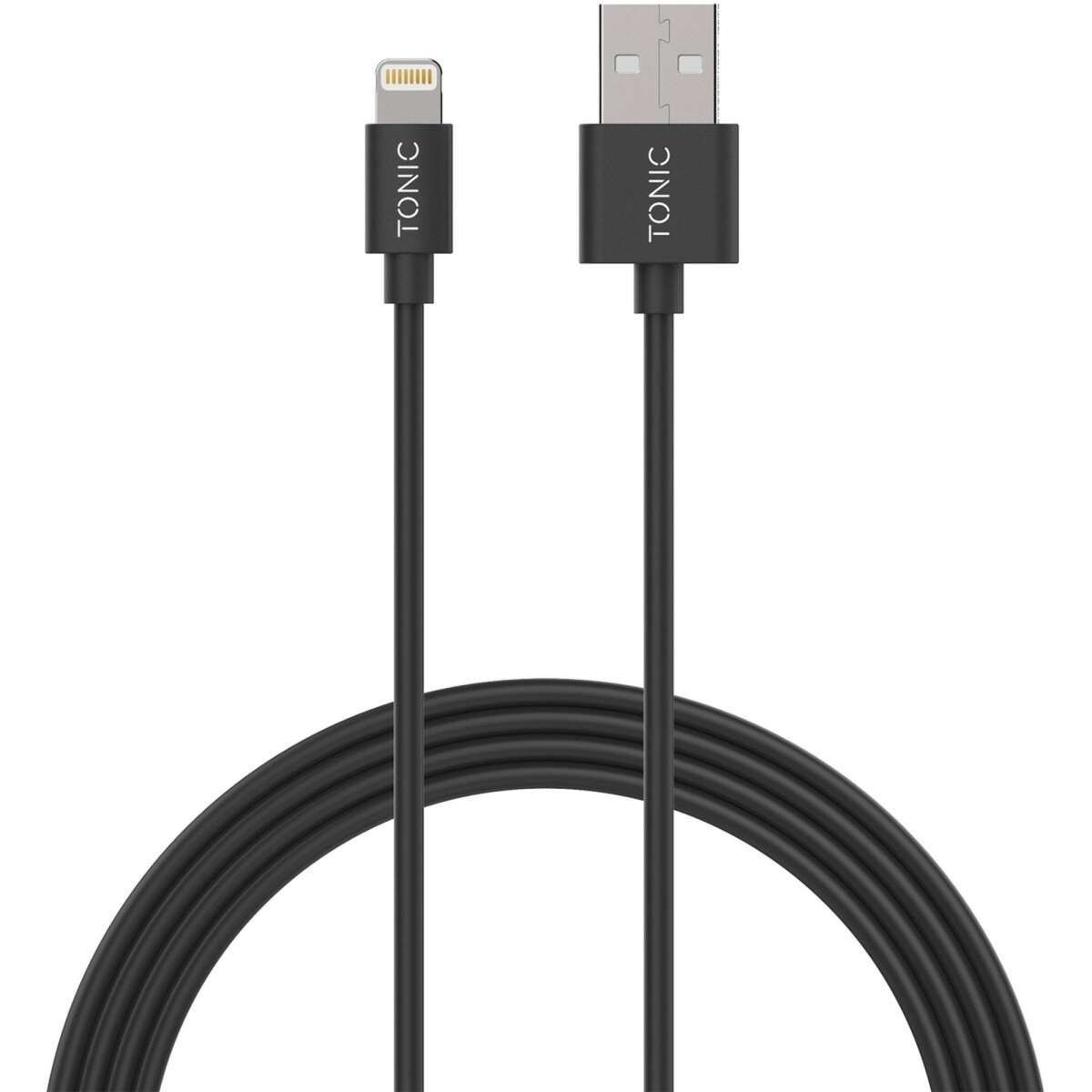 Tonic Apple Twin Pack Lightning to USBA Cables Black/White Woolworths