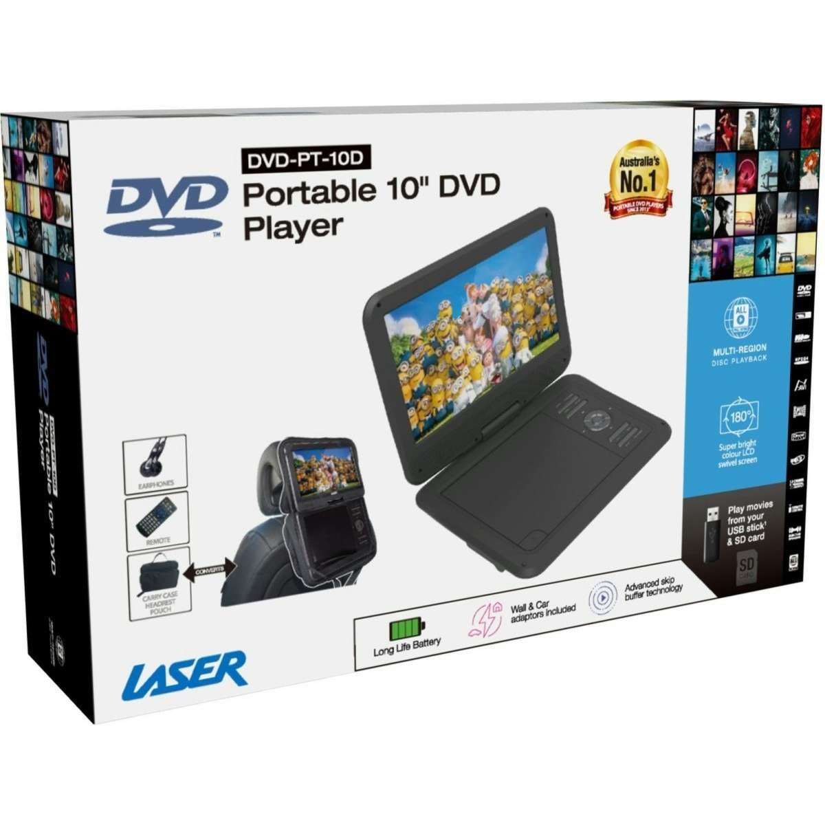 Laser 10inch Portable DVD Player Woolworths