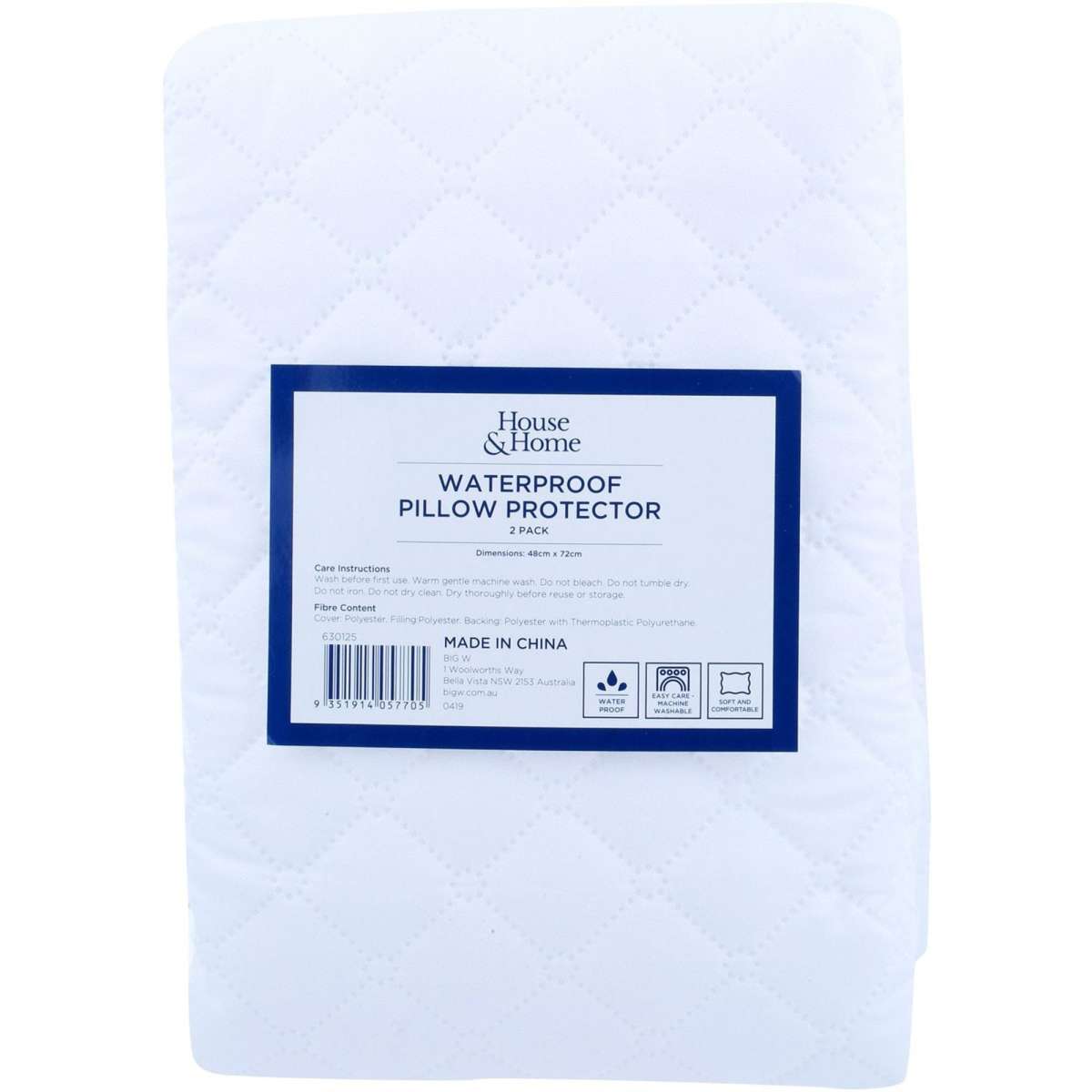 House & Home Waterproof Pillow Protector 2 Pack White Woolworths