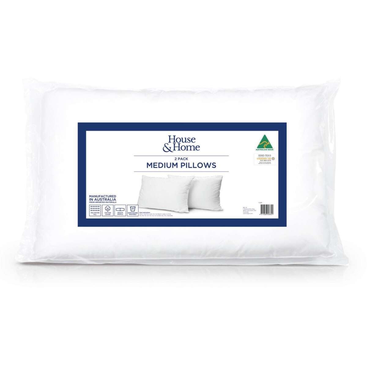 House & Home Medium Pillow 2 Pack Woolworths