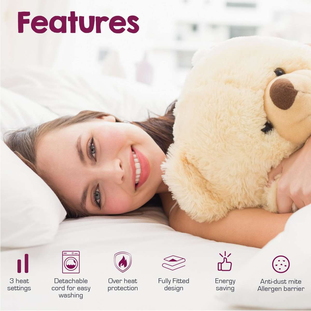 Luxor Linen Fully Fitted Premium Electric Heated Blanket Single Size