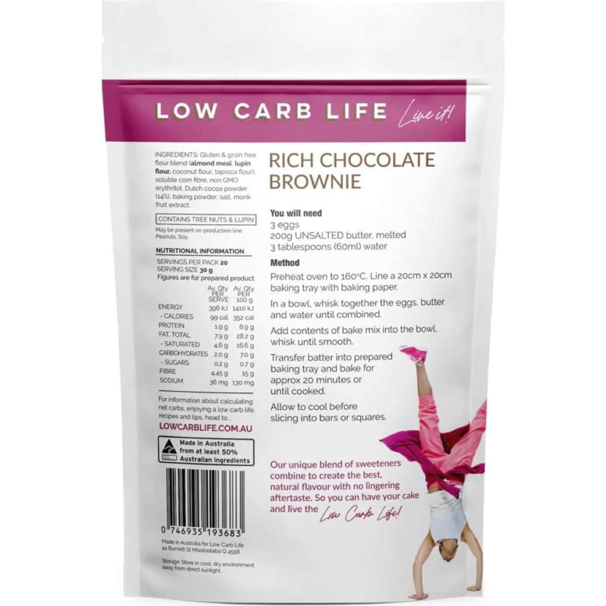 Low Carb Life Rich Chocolate Brownies Keto Bake Mix 300g Woolworths