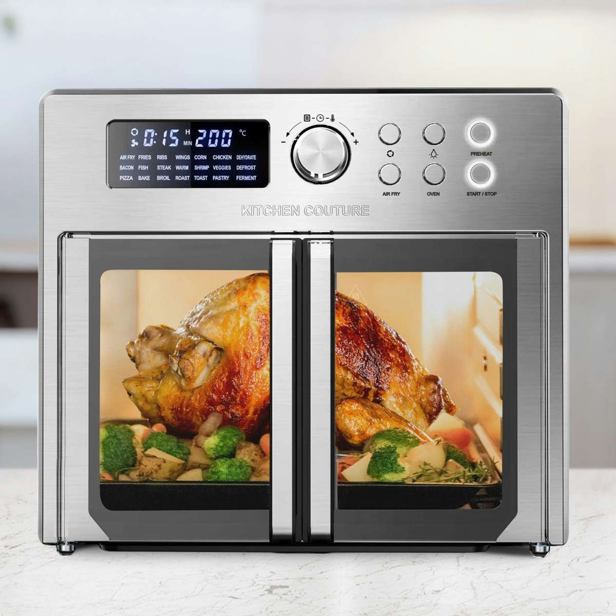 Kitchen Couture Air Fryer Oven French Door 25 LitreStainless Steel