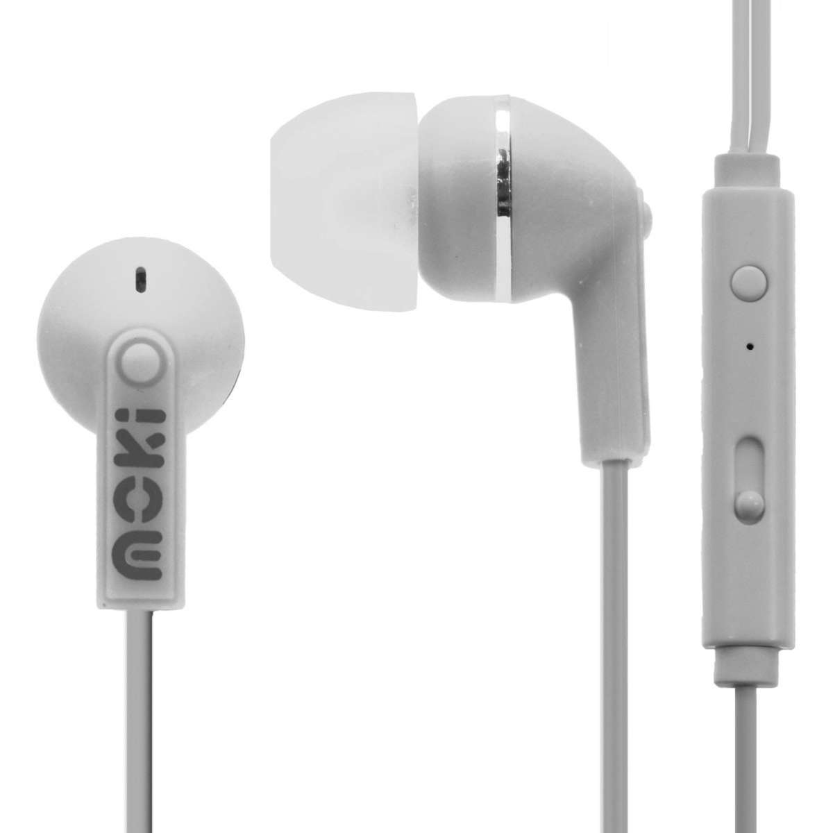 Moki Noise Isolation Earphones with Microphone Earbuds White Woolworths