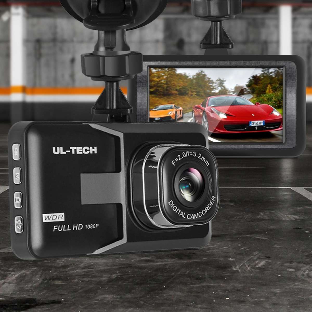 ULtech Touch Screen Dash Cam Camera Car Recorder 1080P DVR Night
