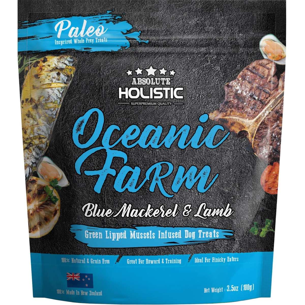 Absolute Holistic Air Dried Natural Dog Treats Blue Mackerel & Lamb 100g 100g Woolworths
