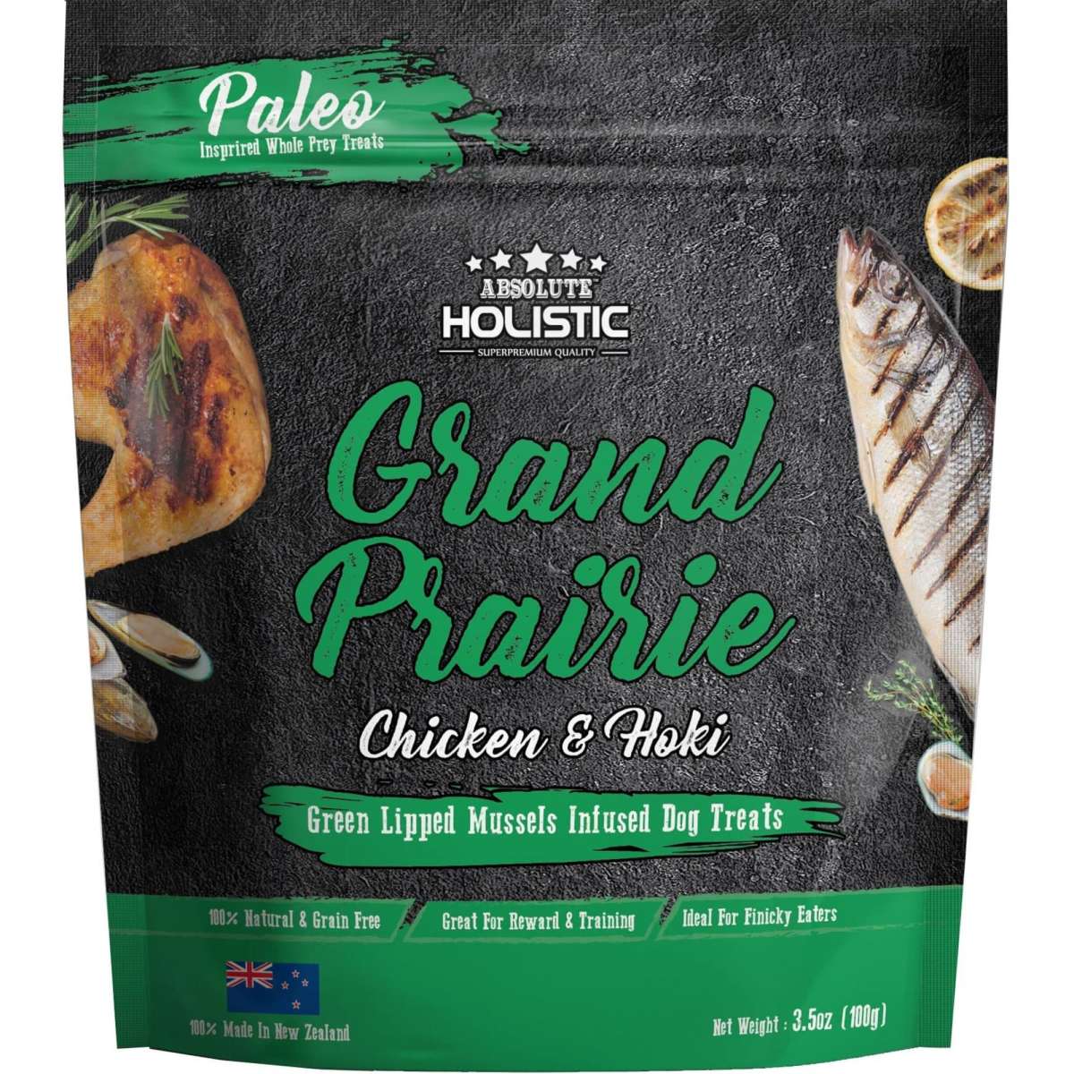 Absolute Holistic Air Dried Natural Dog Treats Chicken & Hoki 100g 100g Woolworths