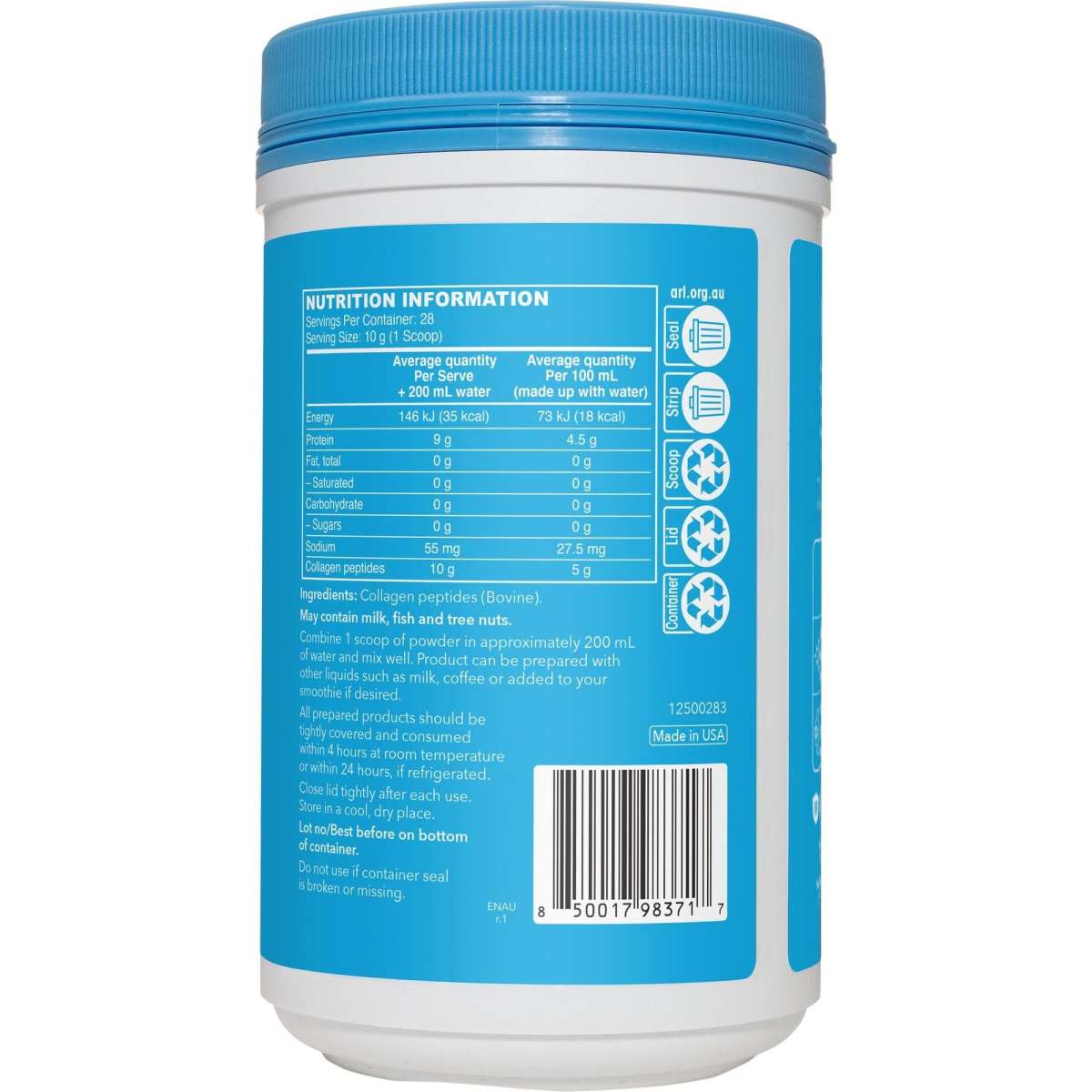 Vital Proteins Collagen Peptides Unflavoured 284g Woolworths 5188