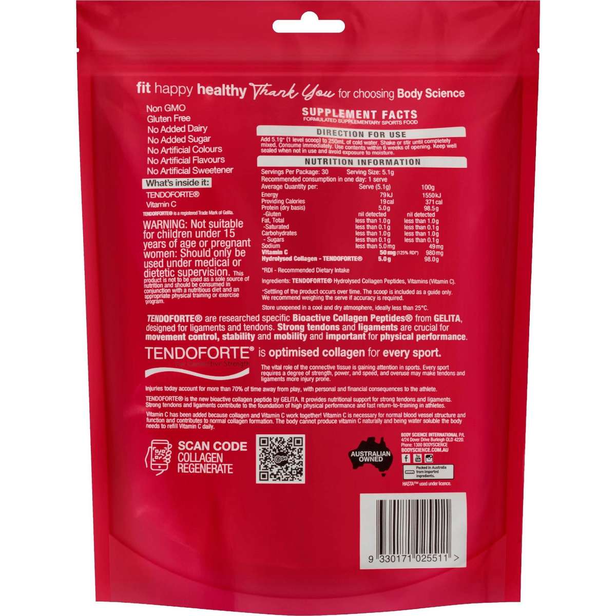 BSc Body Science Collagen Regenerate 153g Woolworths