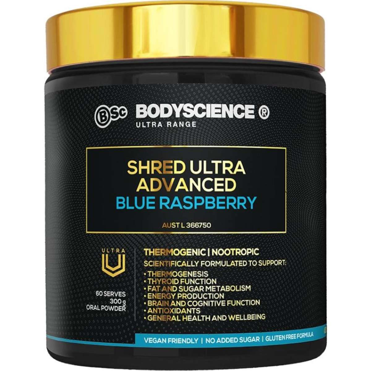 BSc Body Science Shred Ultra Advanced Blue Raspberry 300g Woolworths