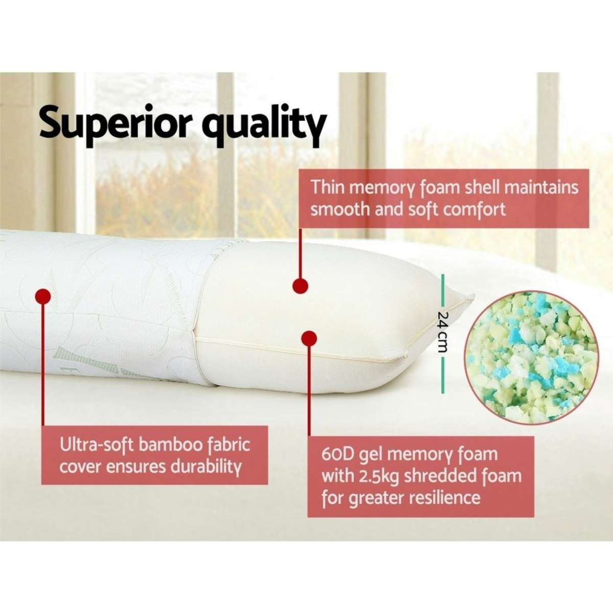 Giselle Bedding Body Support Pillow Bamboo Cover Woolworths