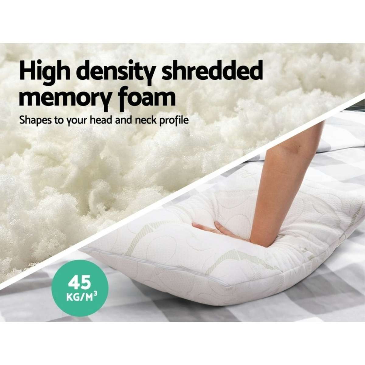 Giselle Bedding Memory Foam Pillow Bamboo Twin Pack Woolworths