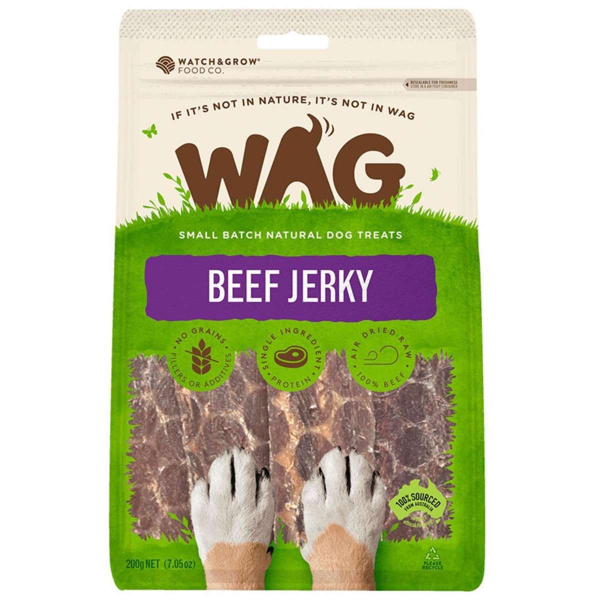 Wag Dog Treat Beef Jerky 200g Woolworths