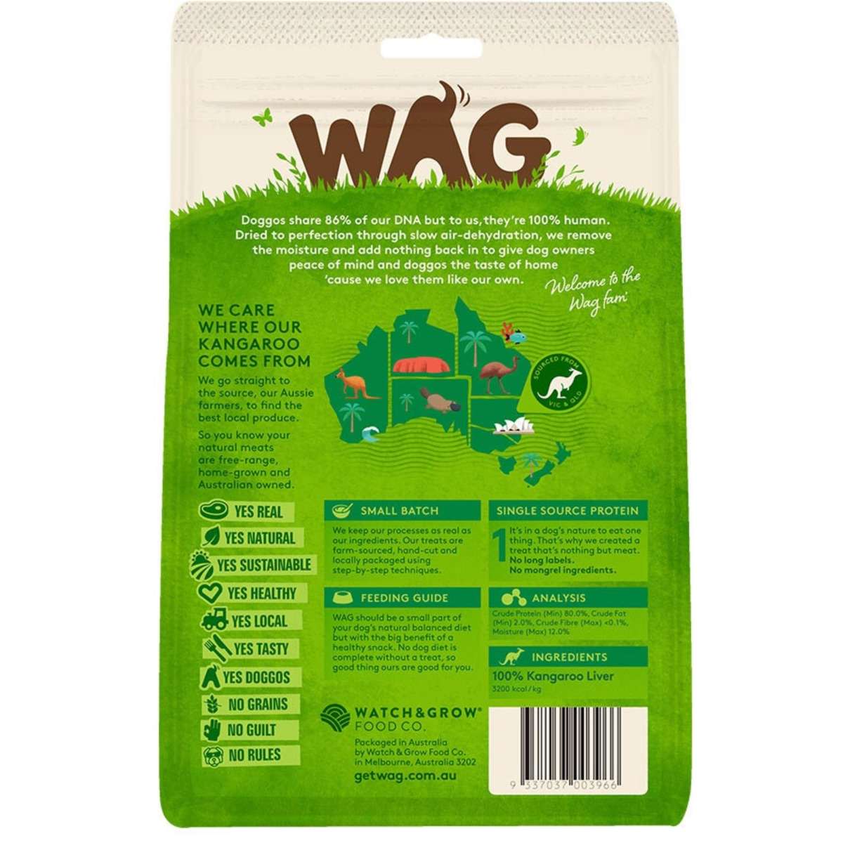 Wag Dog Treats Kangaroo Liver 200g Woolworths