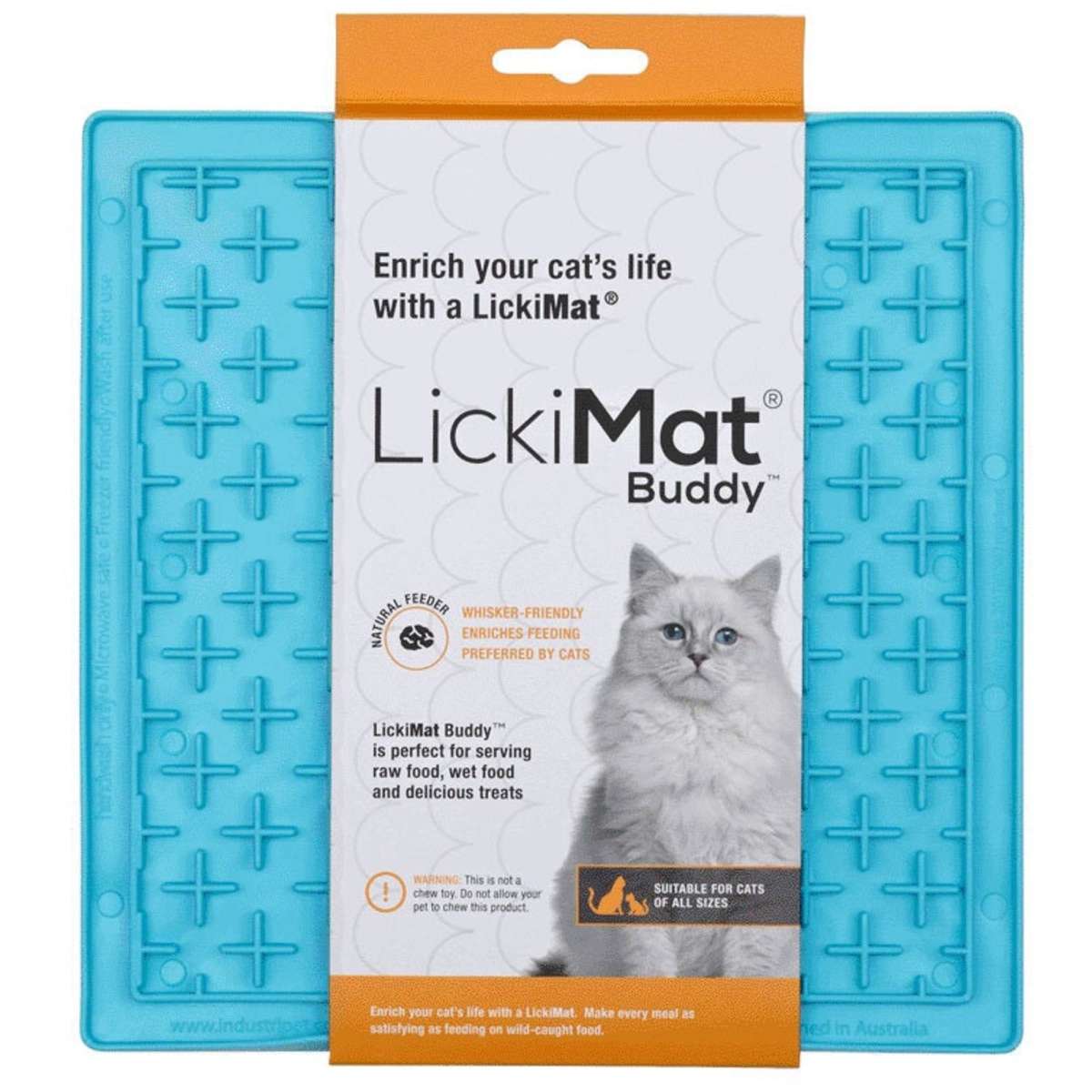 Lickimat Classic Buddy Cat Food Server Turquoise 20cm Woolworths