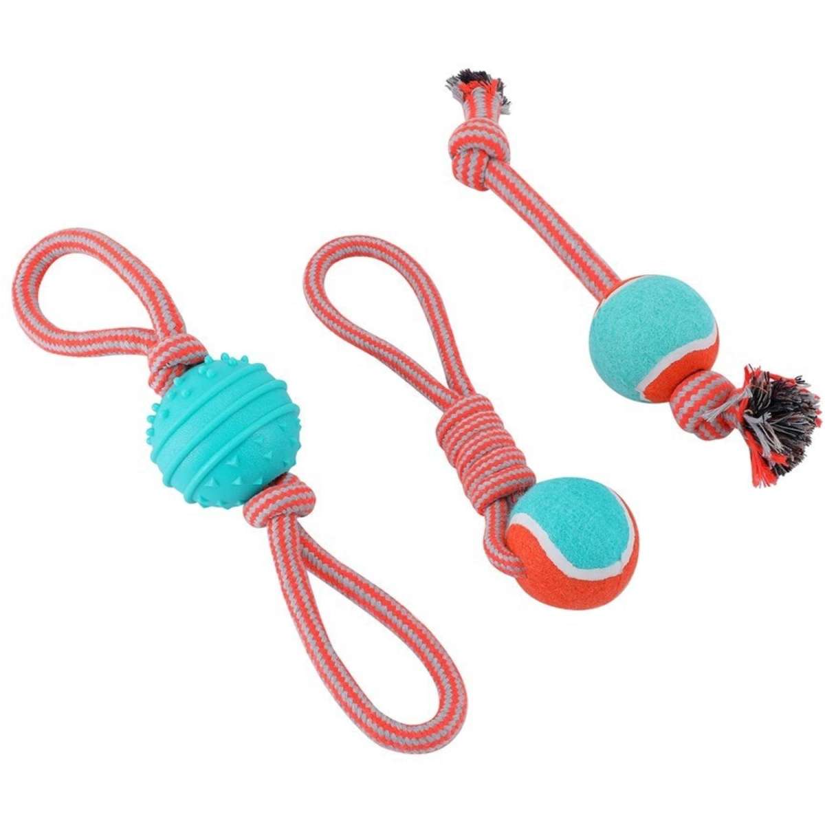 Paws & Claws Super Tuggers Coiled Rope Tennis Tugger 24cm | Woolworths