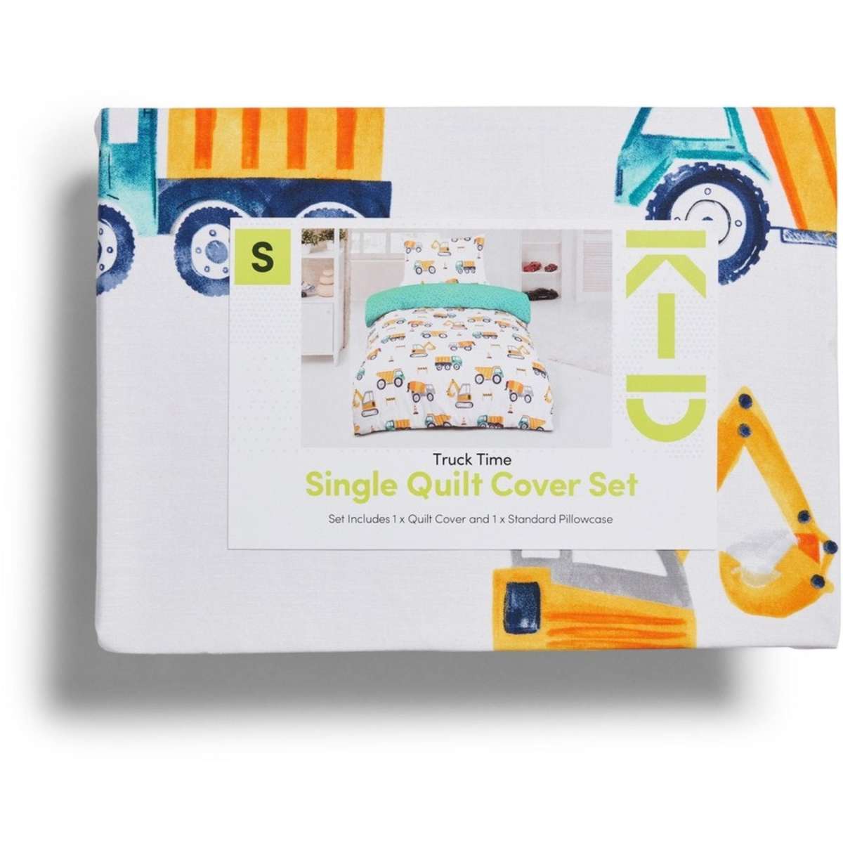 KD 180 Thread Count Quilt Cover Set Truck Time Single Bed Woolworths