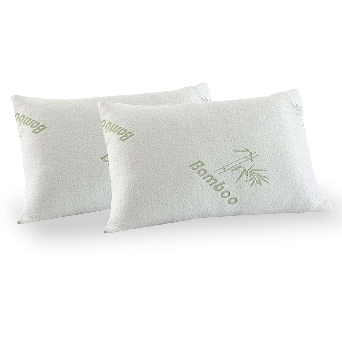 Royal Comfort Luxury Bamboo Covered Memory Foam Pillows 2 Pack