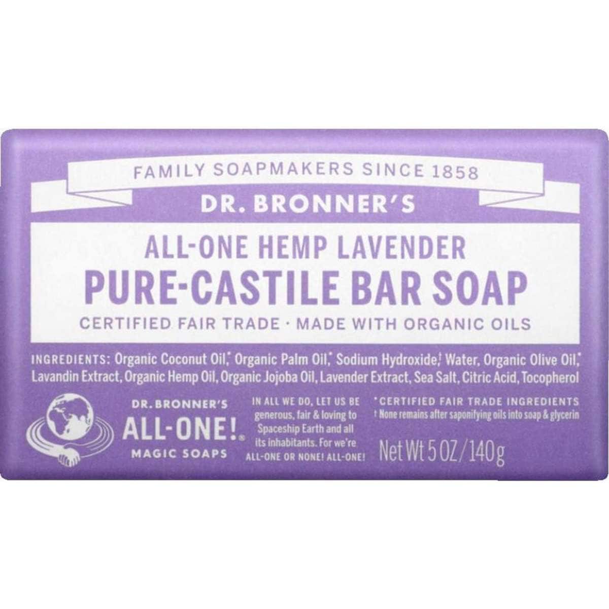 Dr Bronner's Lavender Soap Bar 140g Woolworths