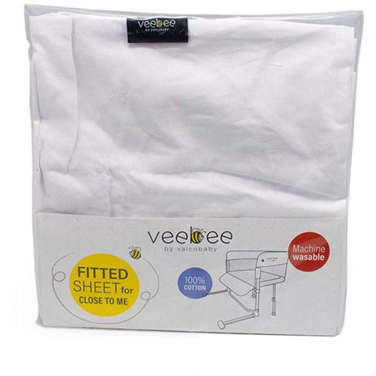 VeeBee Fitted Sheet For Close To Me CoSleeper 660 x 530mm Woolworths