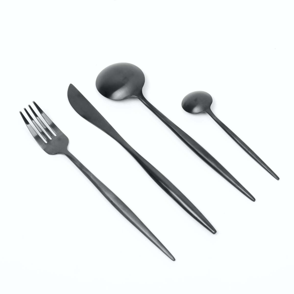 Sherwood Home 24pcs Cutlery Set with Matte Polish Black Woolworths