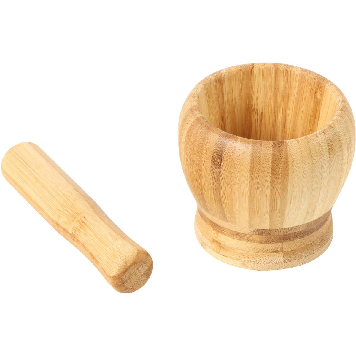 Gourmet Kitchen Natural Bamboo Mortar and Pestle Natural 10x10x8