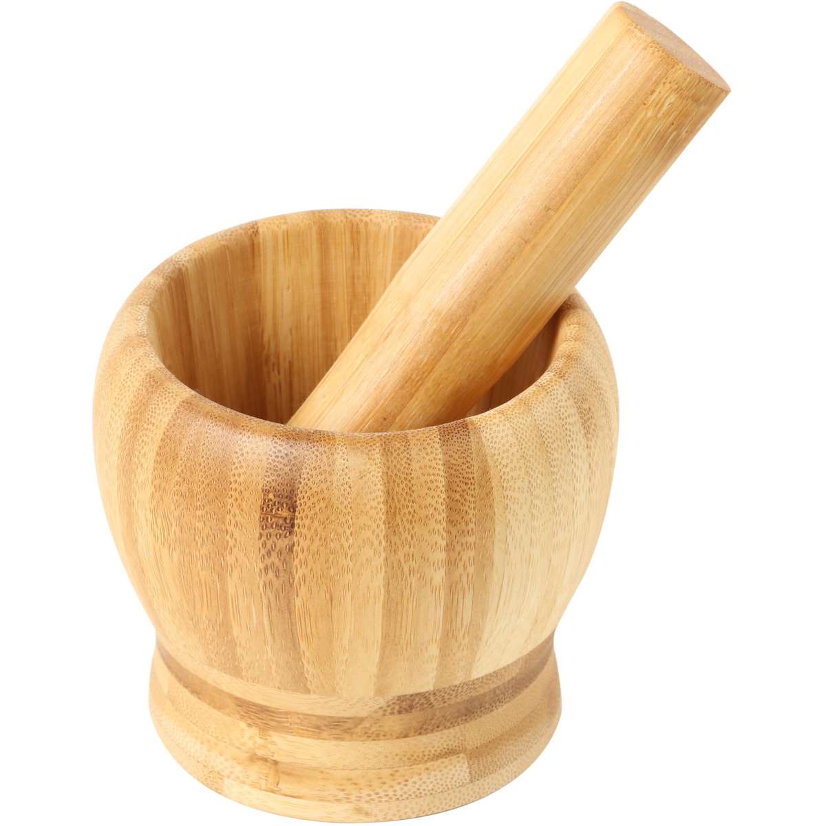 Gourmet Kitchen Natural Bamboo Mortar and Pestle Natural 10x10x8.7cm Woolworths