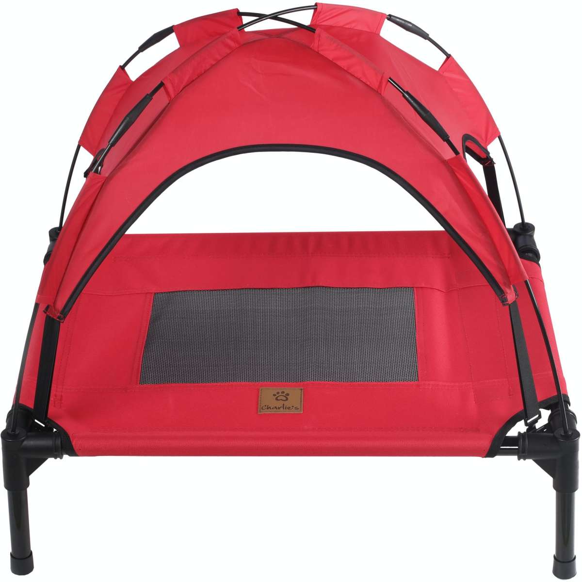 Charlie's Elevated Dog Bed With Tent Red Small Woolworths