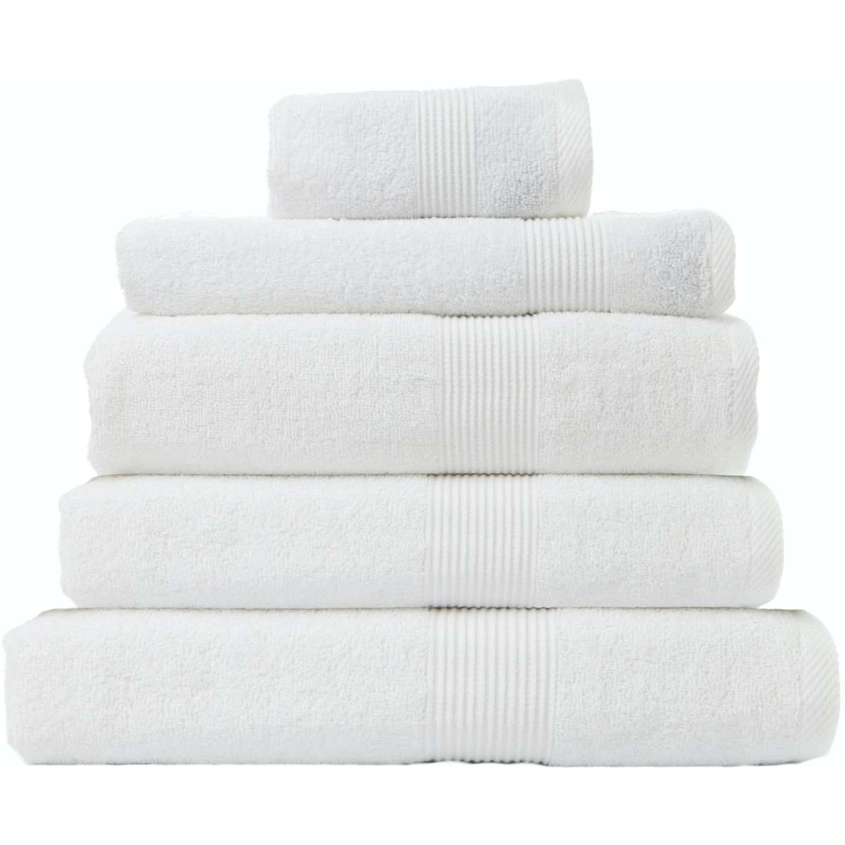 Royal Comfort Cotton Bamboo Towel 5 Piece Towel Set White Woolworths