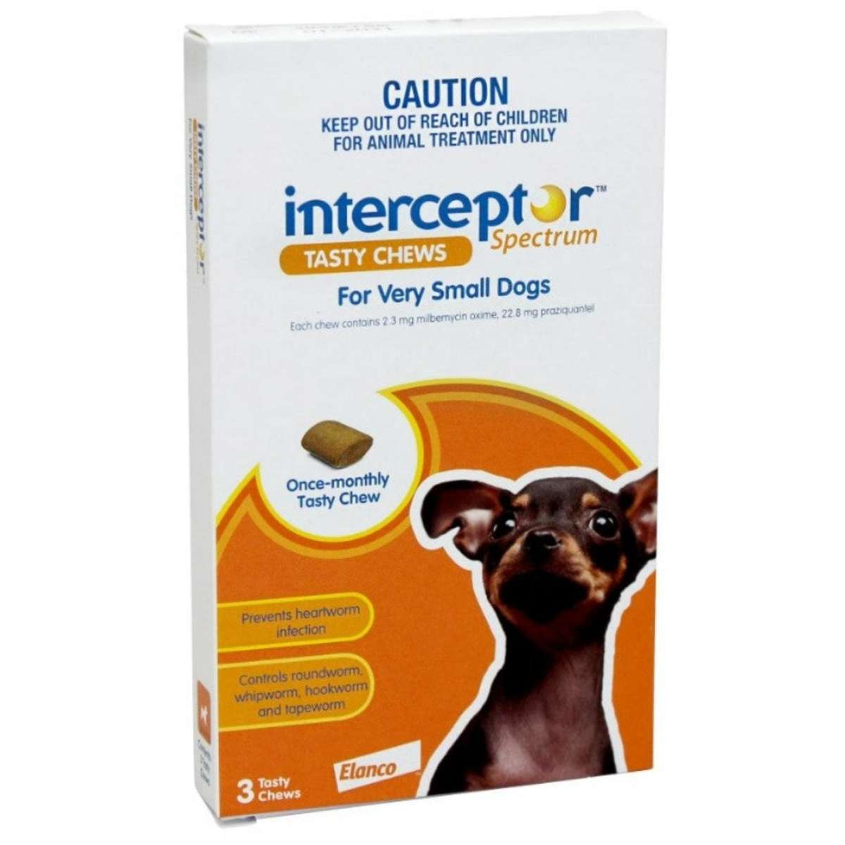 Interceptor Spectrum Chews for Extra Small Dogs (Brown) 3pk | Woolworths