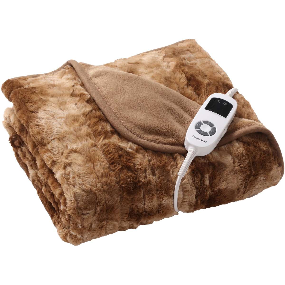 Dreamaker Faux Fur Heated Throw Mink 160x120cm Woolworths