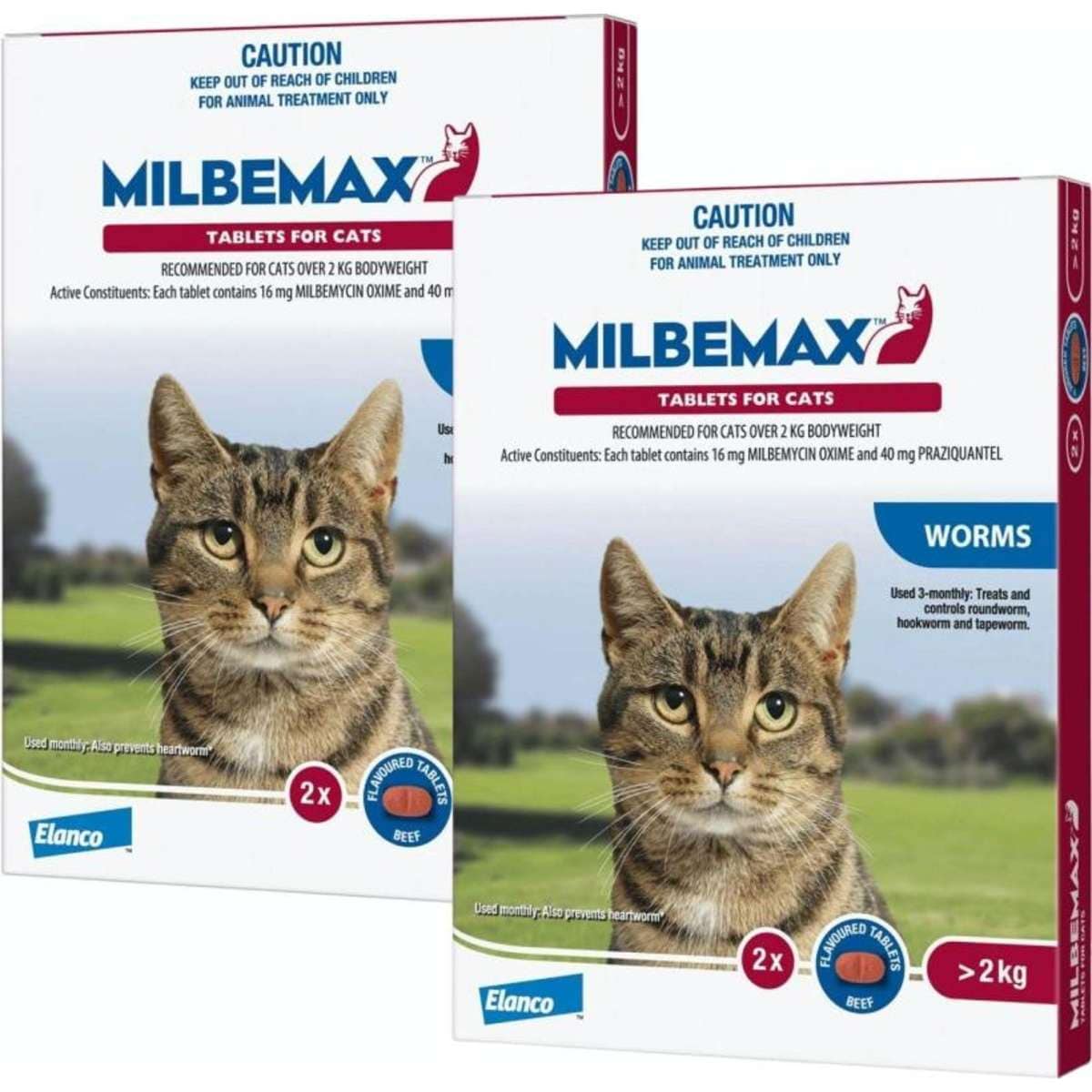 Milbemax Allwormer for Cats Over 2kg 2 Pack 2x2 Pack Woolworths