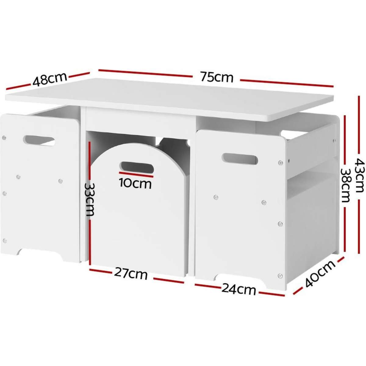 Keezi 3Piece Kids Table and Chairs Set White Woolworths