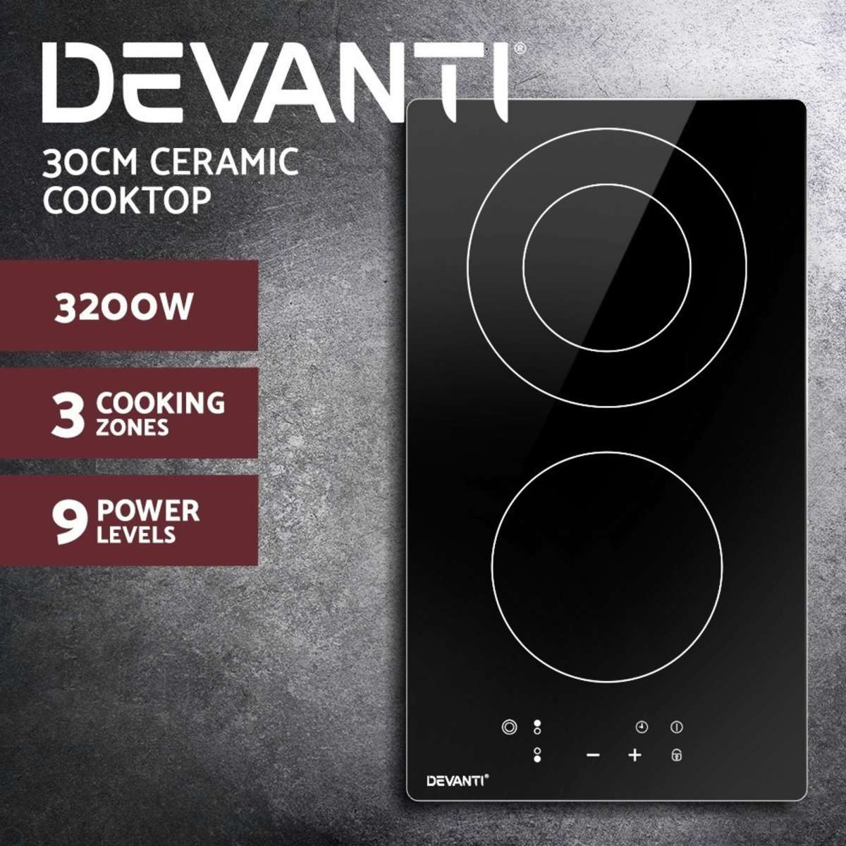 Devanti Electric Ceramic Cooktop 30cm Woolworths