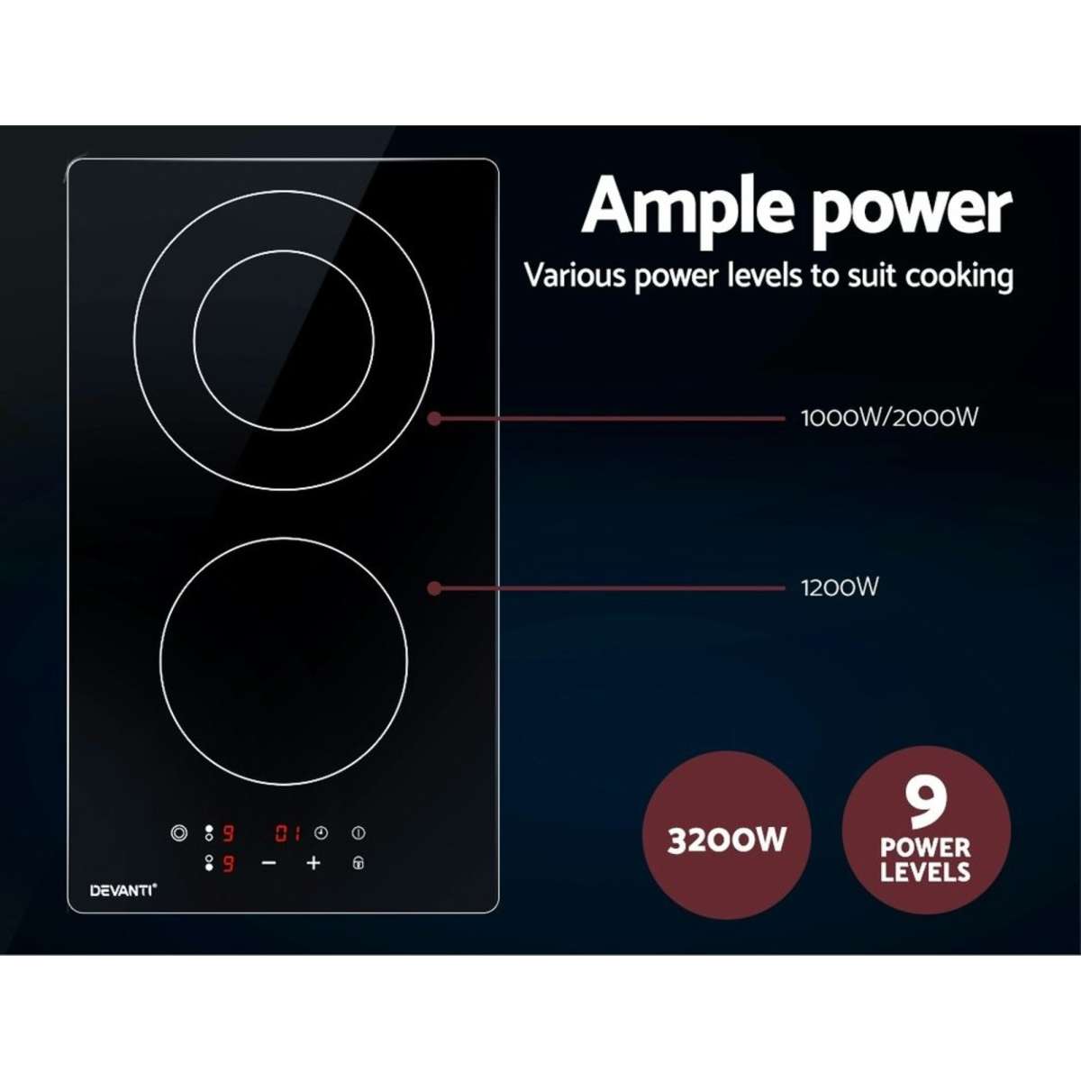 Devanti Electric Ceramic Cooktop 30cm Woolworths
