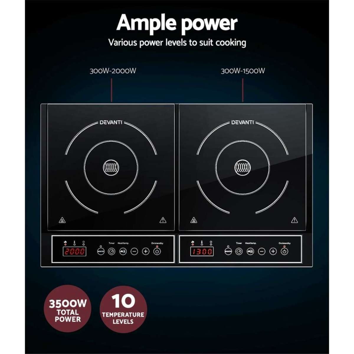 Devanti Portable Induction Cooktop 60cm Ceramic Glass Woolworths