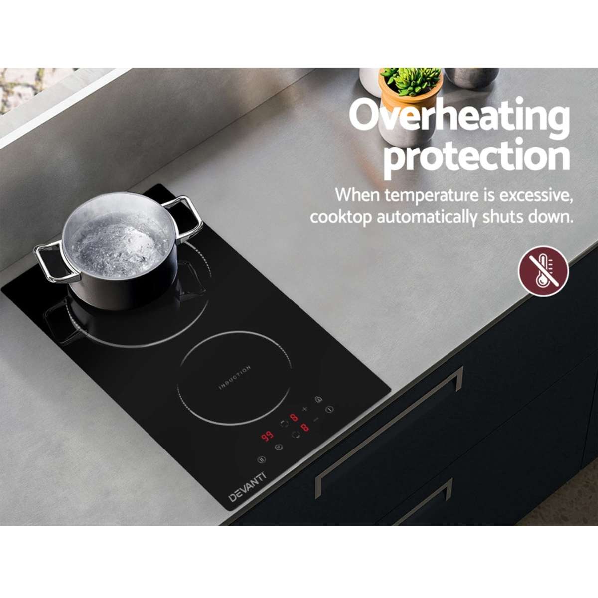 Devanti Induction Cooktop 30cm Ceramic Glass Woolworths