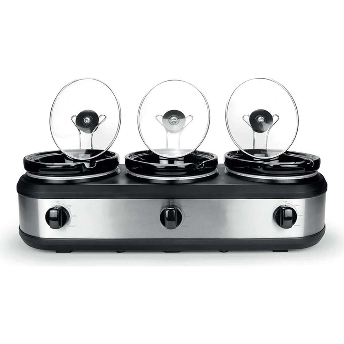 Healthy Choice 3 Pot Slow Cooker Stainless Steel Silver Woolworths