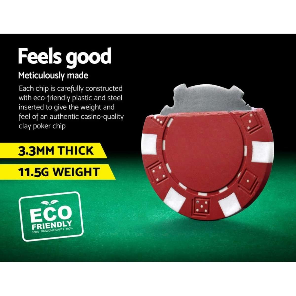 500pcs Poker Chips Set Casino Texas Hold'em Gambling Party Game Dice