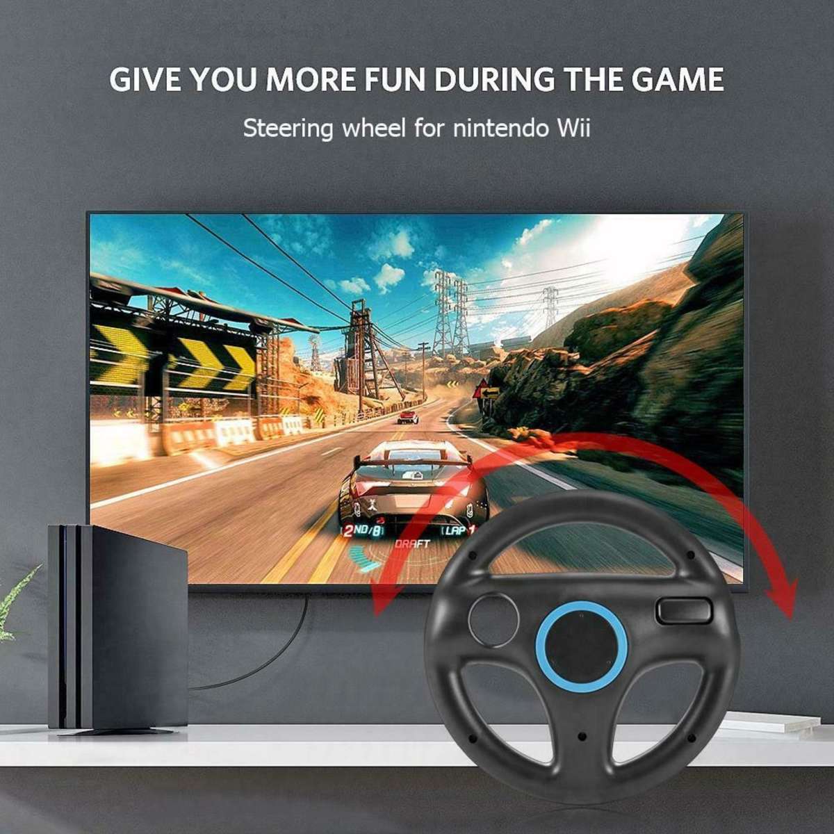 Tavice Nintendo Wii Compatible Steering Wheel for Mario and Racing Games Woolworths